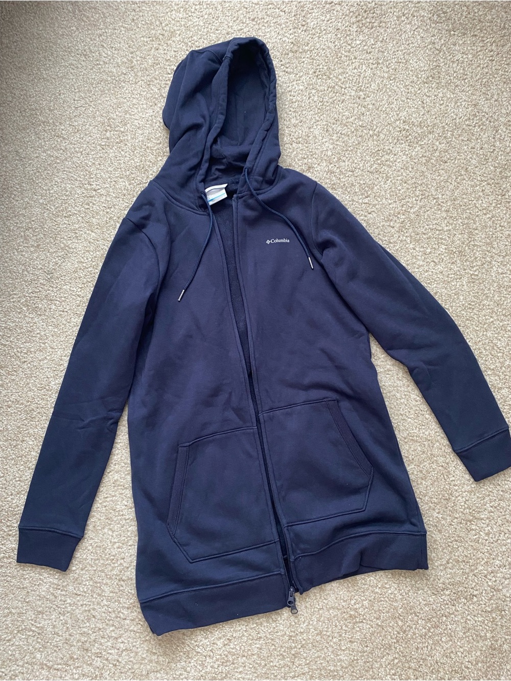 Columbia Navy Blue Women's Burr Trail Long Full Zip Hoodie Size S